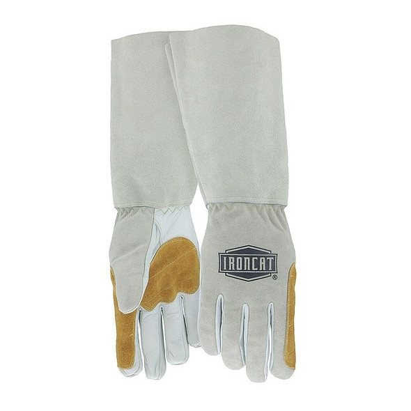 Welding Gloves, Gauntlet Cuff, Reinforced Thumb, Premium Cowhide, L, 1 PR