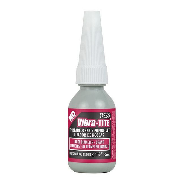 Threadlocker, VIBRA-TITE 146, Red, High Strength, Liquid, 10 mL Bottle
