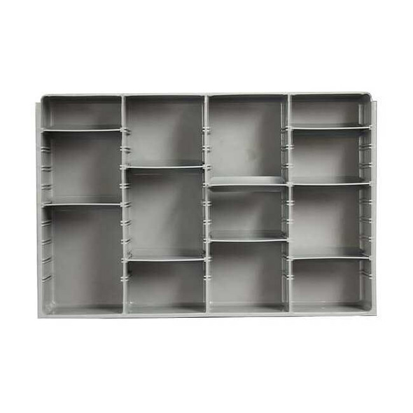 Compartment Drawer Insert with 4 compartments, Polypropylene, 3" H x 18 in W
