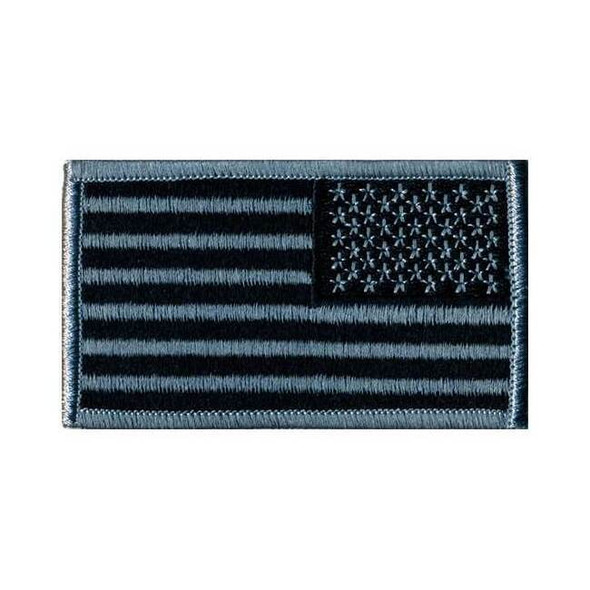 Heros Pride Embroidered Patch,U.S. Flag,Silver/Black 0044