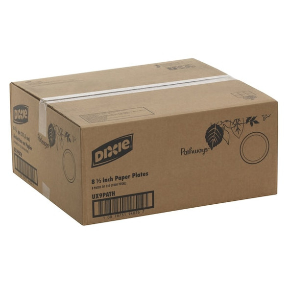 Dixie Disp Paper Plate,8 1/2 in,UX9PATH,PK1000 UX9PATH
