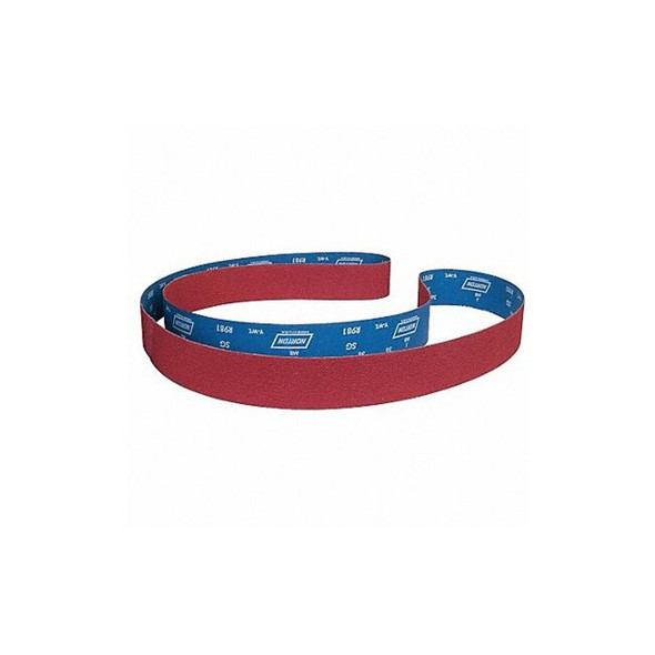 Sanding Belt, 1 in W, 24 in L, Coated, Ceramic, 50 Grit, Coarse, R981 SG, Red