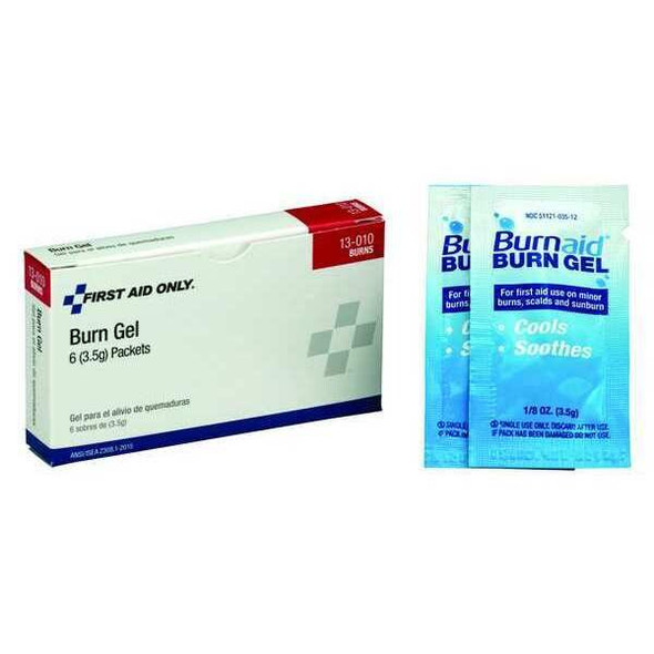 First Aid Only Burn Gel,Packet,0.125g,PK6 13-010