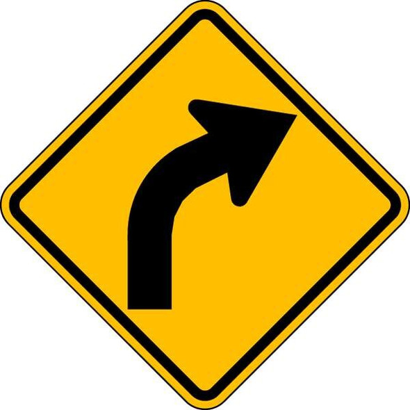 Lyle Right Curve  Traffic Sign,24" x 24" W1-2R-24HA