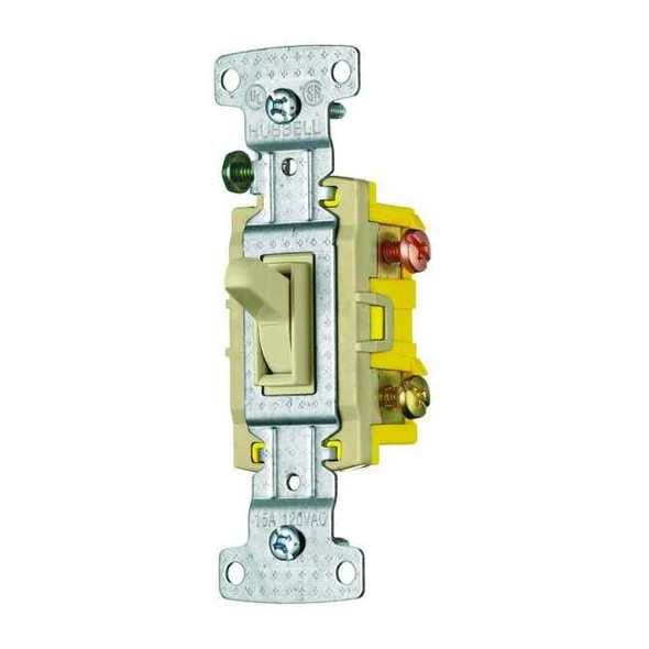 Bryant Wall Switch, 1/2 hp, Toggle, 15 A, Ivory RS315I