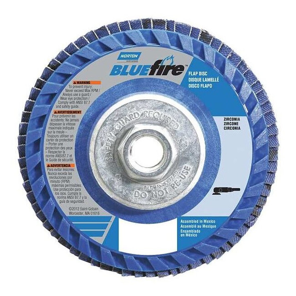 Norton Abrasives Flap Disc,4 1/2 In x 60 Grit,5/8-11 66623399138