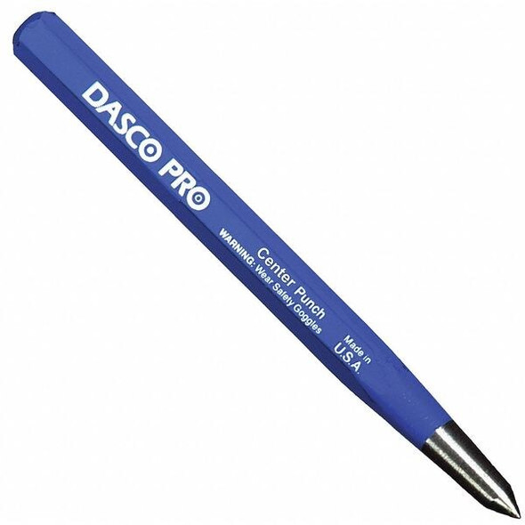 Dasco Pro Center Punch,1/4 x 4 In,Carbon Steel 530 Dasco Pro Center Punch,1/4 x 4 In,Carbon Steel 530
