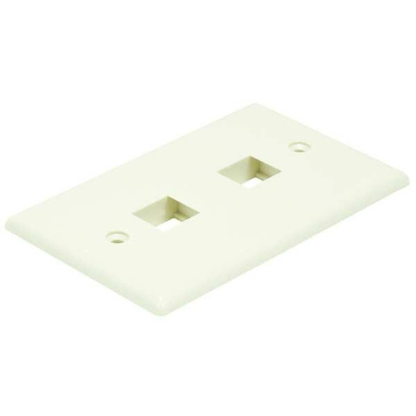 Monoprice WallPlate,Blank,2 Hole, Ivory 6728