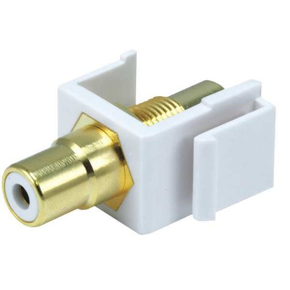 Monoprice A/V Wallplate, RCA, Wht Center, Wht 6550