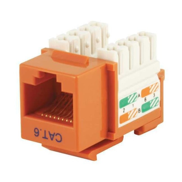 Monoprice Datacom Jack,Cat6,Punch Down,Orange 5382