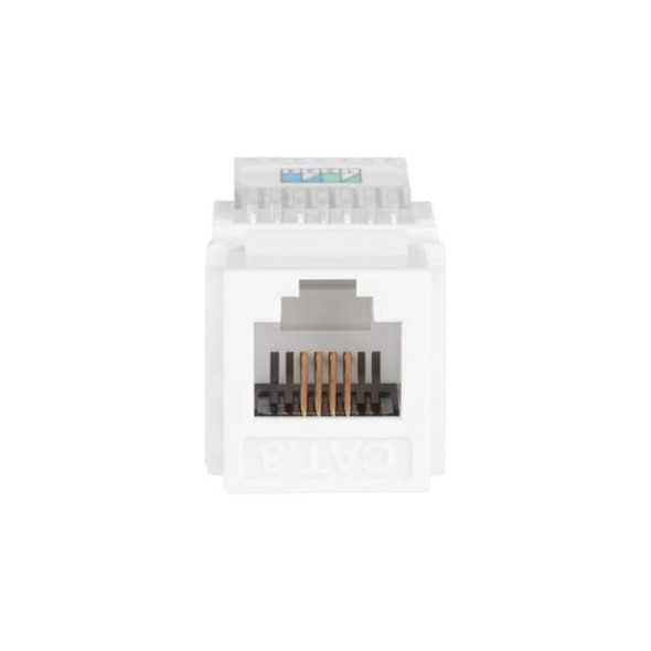 Monoprice Datacom Jack, RJ11-RJ12, Tooless, White 7288