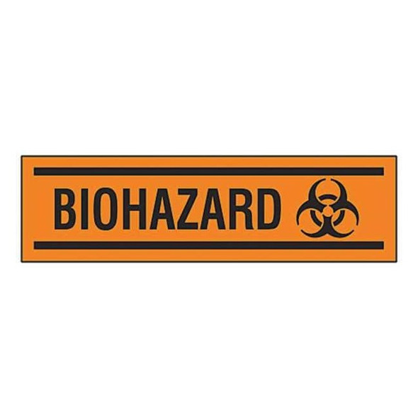 Brady Sign, Biohazard, Vinyl, 10 in W, 3 1/2 in H 862MLS