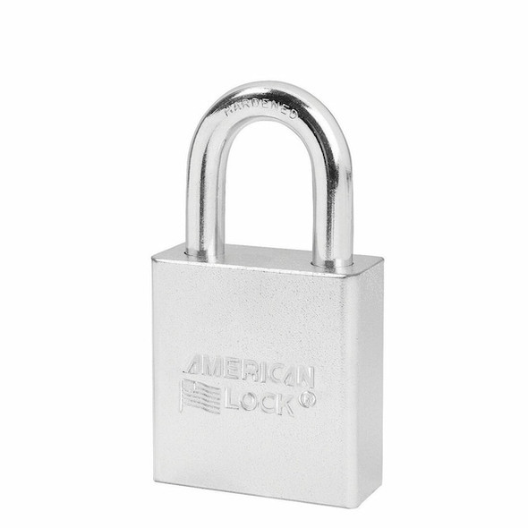 Padlock, Keyed Different, Standard Shackle, Rectangular Steel Body, Boron Shackle, 3/4 in W