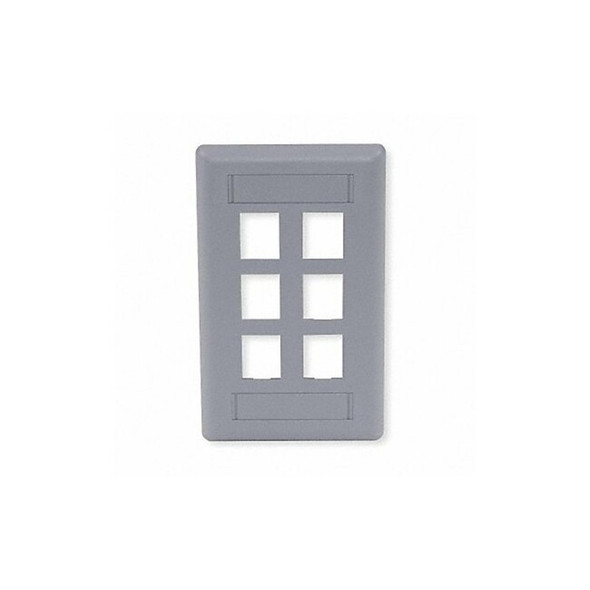 Hubbell Premise Wiring Wall Plate,6 Port IFP16GY Hubbell Premise Wiring Wall Plate,6 Port IFP16GY