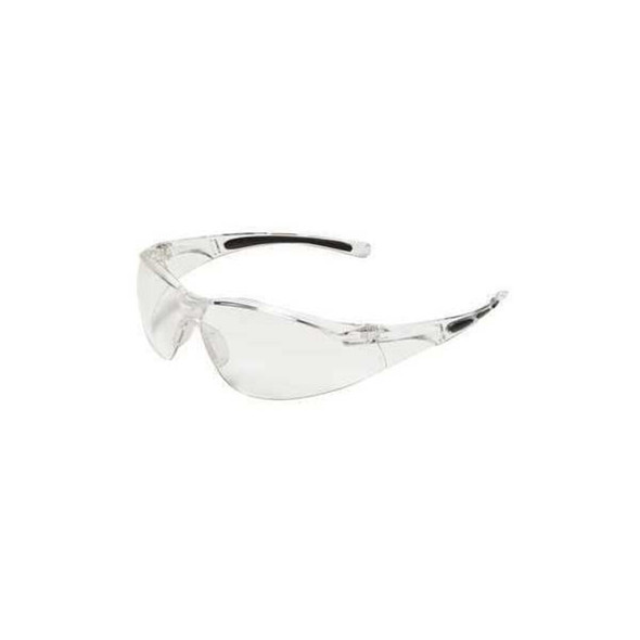 A800, Safety Glasses, Anti-Scratch, Silver Mirror Lens, Gray Frame, Half-Frame  A804