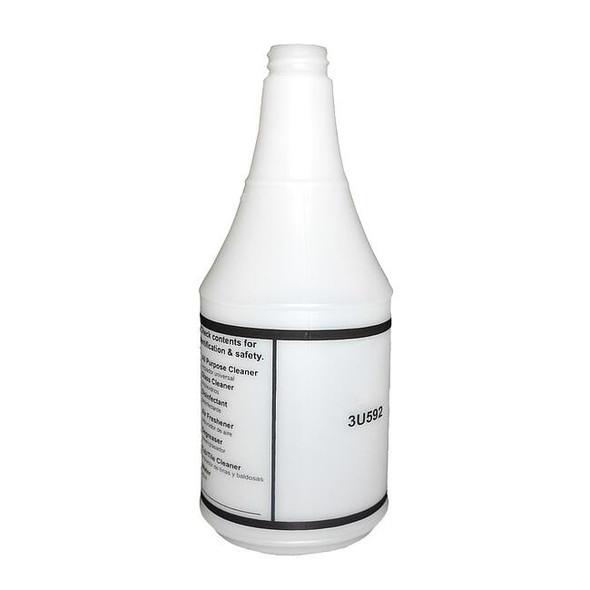 32 oz. Container Capacity, White, Plastic Preprinted Bottle