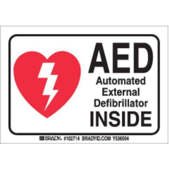 Brady Safety Label,3-1/2 In. H,5 In. W, 102714 102714