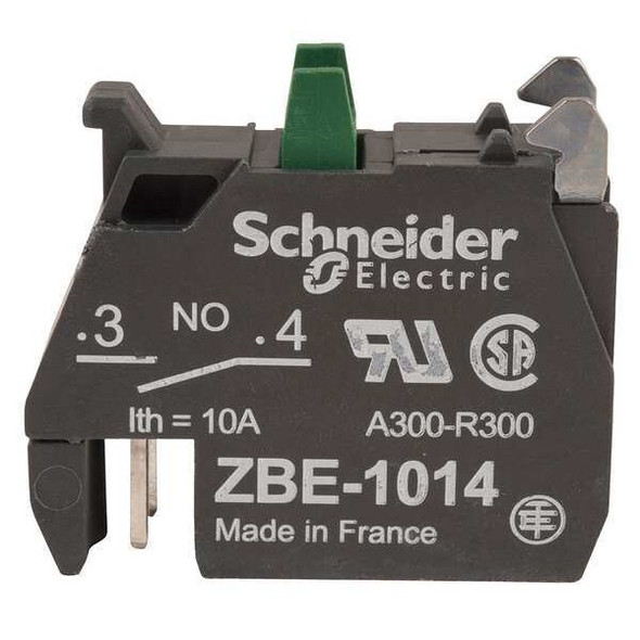 Schneider Electric ContactBlock,Black,1NO,22mm,ZB4,ZB5 ZBE1014