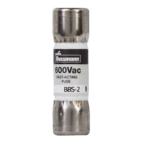 Midget Fuse, Fast-Acting, 2A, 600V AC, Non-Indicating, 10kA at 600V AC