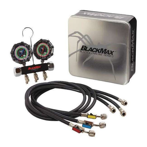 Blackmax Manifold Gauge Set,5 ft L,3 1/8 in Gauge MBH4P5EZ