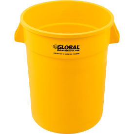 Global Industrial Plastic Trash Can - 32 Gallon Yellow
