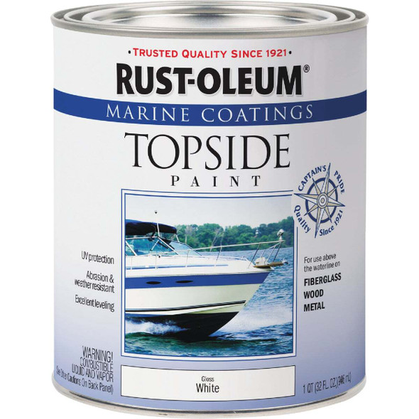 Rust-Oleum Gloss Marine Boat Topside Paint, White, 1 Qt. 396959