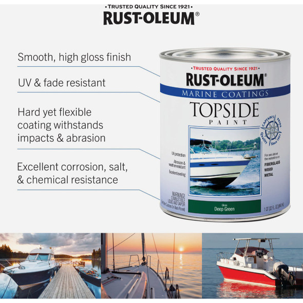 Rust-Oleum Gloss Marine Boat Topside Paint, Oyster White, 1 Qt.