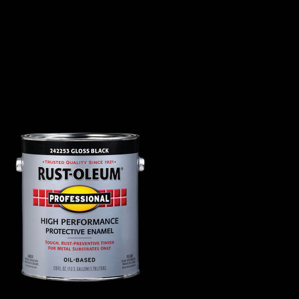 Rust-Oleum Gloss VOC for SCAQMD Professional Enamel, Black, 1 Gal. 242253