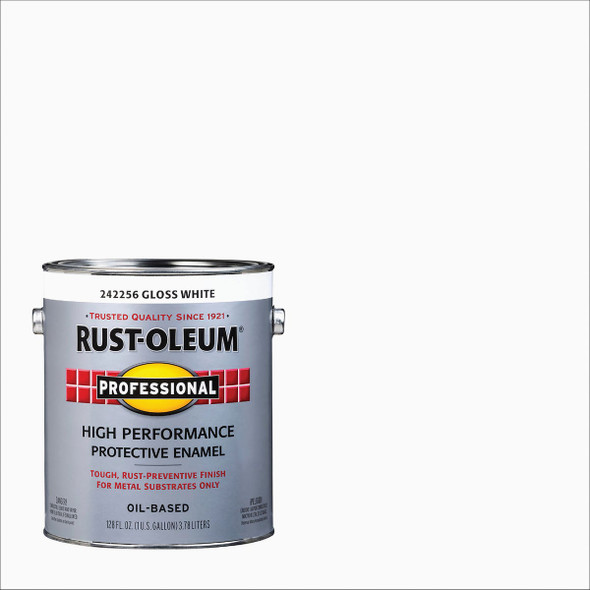 Rust-Oleum Gloss VOC for SCAQMD Professional Enamel, White, 1 Gal. 242256
