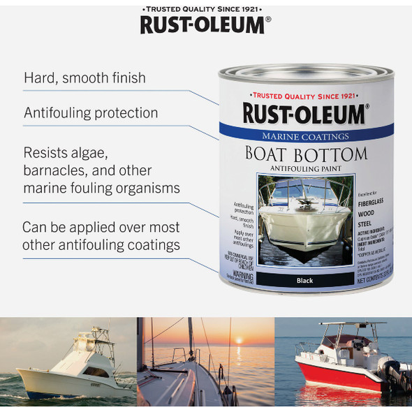 Rust-Oleum Marine Boat Bottom Antifouling Paint, Blue, 1 Qt.