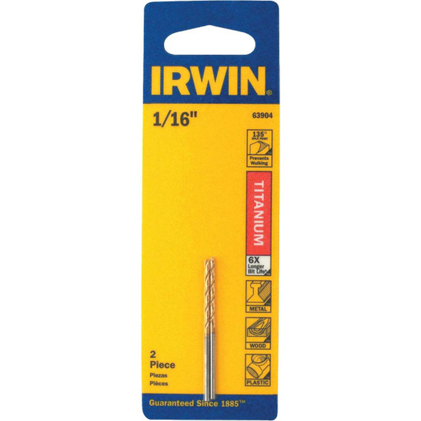 Irwin 1/16 In. Titanium Drill Bit 63904