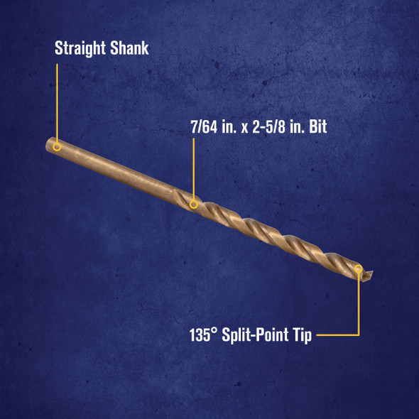 Irwin 7/64 In. Cobalt Pilot Point Drill Bit