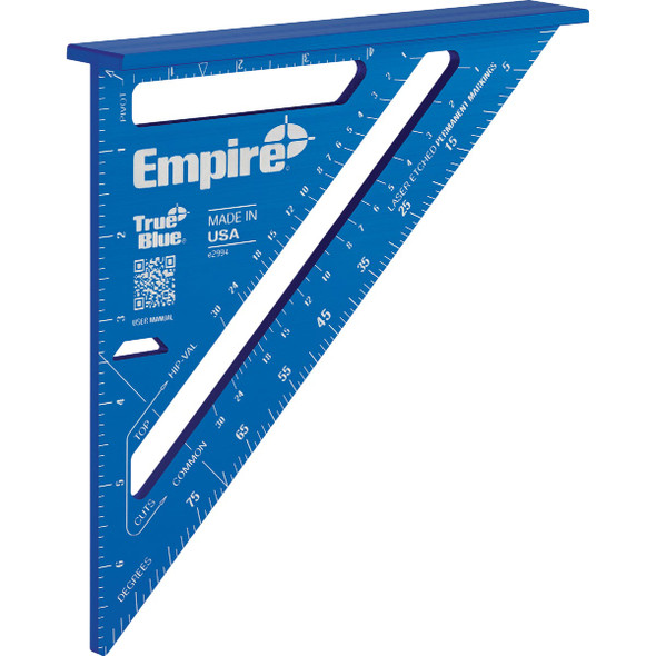 Empire True Blue 7 In. Aluminum Laser Etched Rafter Square