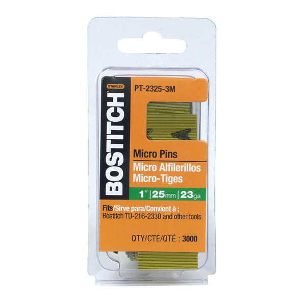 Bostitch 1 In. 23-Gauge Coated Pin Nail (3000 Ct.) PT-2325-3M