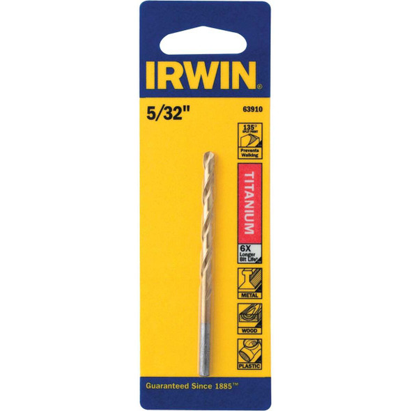 Irwin 5/32 In. x 3-1/8 In. Titanium Drill Bit 63910