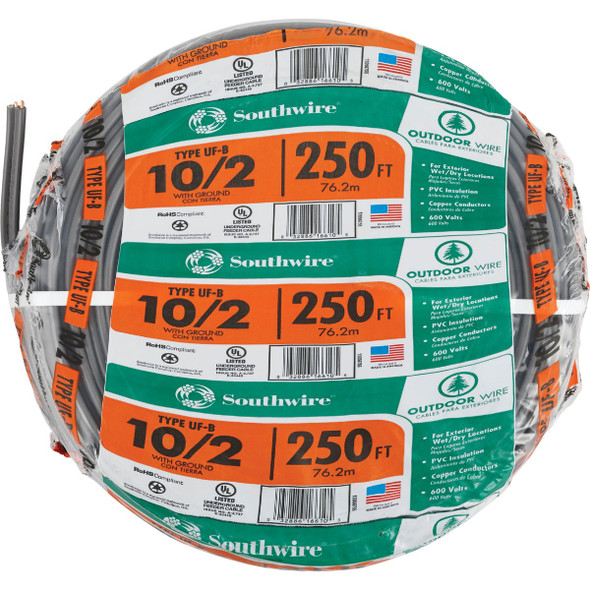 Southwire 250 Ft. 10 AWG 2-Conductor UFW/G Electrical Wire Southwire 250 Ft. 10 AWG 2-Conductor UFW/G Electrical Wire