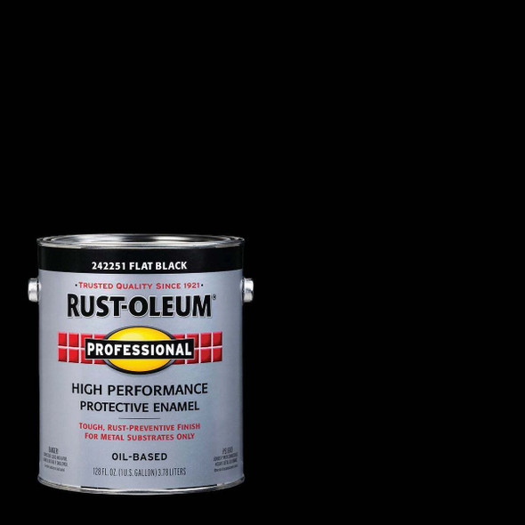 Rust-Oleum Flat VOC for SCAQMD Professional Enamel, Black, 1 Gal. 242251