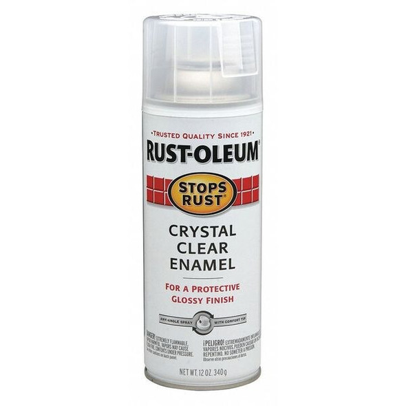 Rust-Oleum Rust Preventative Spray Paint, Clear, Gloss, Solvent, 12 oz 7701830