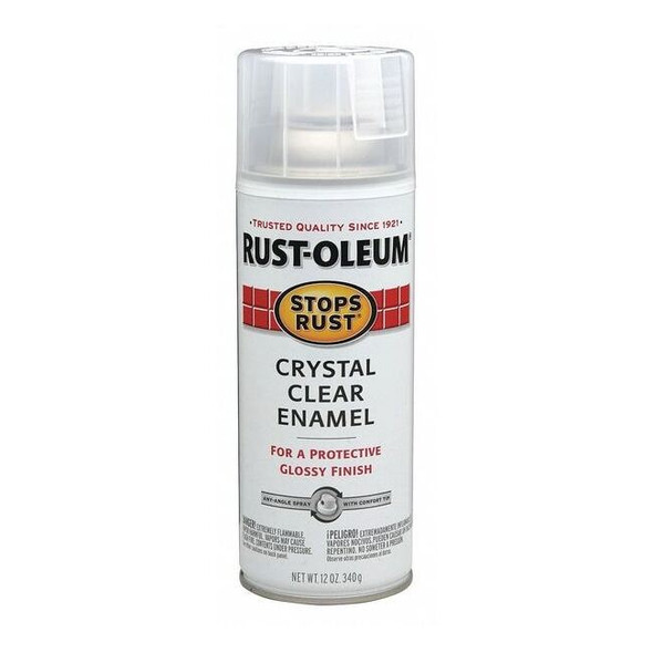 Rust-Oleum Rust Preventative Spray Paint, Clear, Gloss, Solvent, 12 oz 7701830