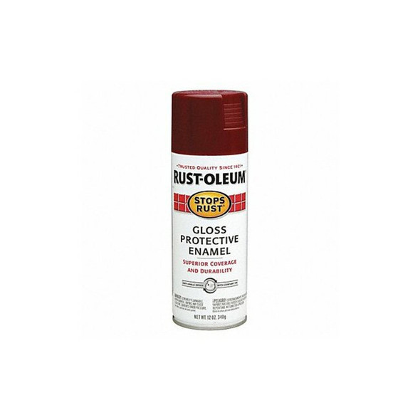 Rust-Oleum Spray Paint, Burgundy, Gloss, Solvent, 12 oz 7768830