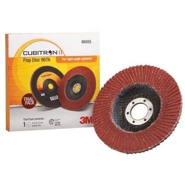 3m Cubitron Flap Disc,Type 27,4-1/2 in. dia.,40 Grit 7100094358