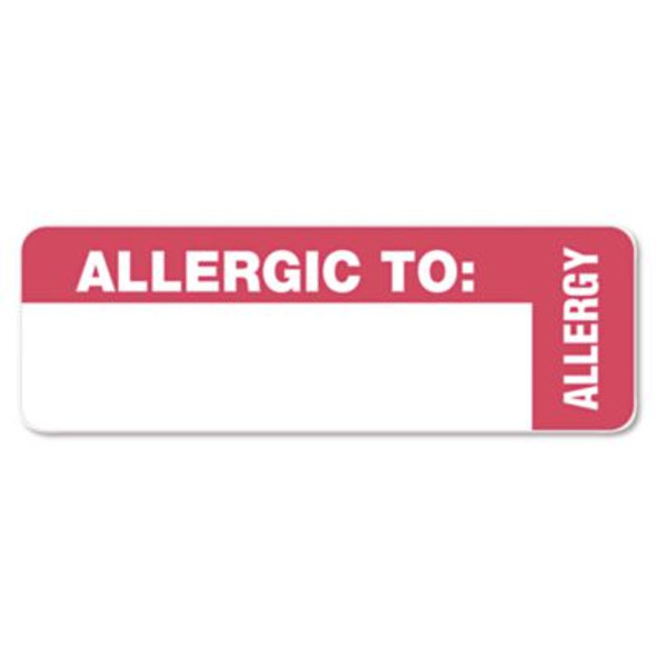 Tabbies® Medical Labels, Allergic To, 1 X 3, White, 500/roll 40562