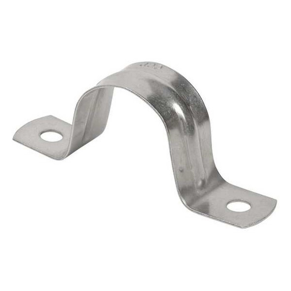 Two Hole Strap, Conduit; Pipe Use, 2 in, 316 Stainless Steel, Polished Brite