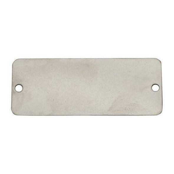 Blank Tag, Stainless Steel, 1 in H x 3 in W, Silver, Rectangle, 10 PK