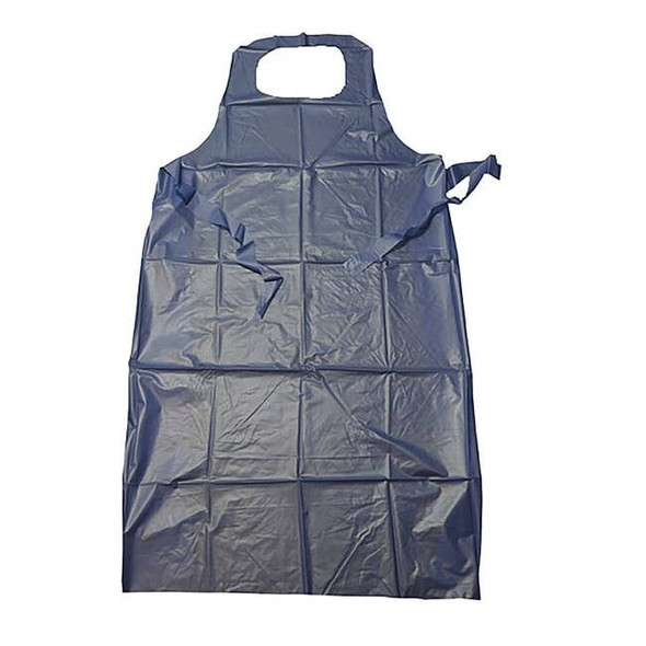 Disposable Bib Apron, Vinyl, Die-Cut, 6 mil, 45 in, Blue, 45 in x 36 in, 12 PK