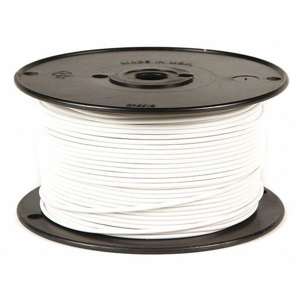 Primary Wire, GPT, 18 AWG, 1C C, White, PVC, Stranded, 60V, 100 ft.