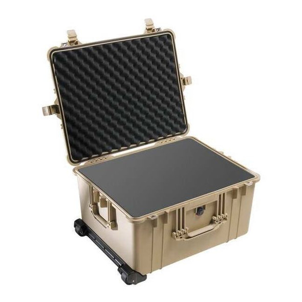 Pelican Desert Tan Protective Case, 24.76"L x 19.5"W x 13.9"D 1620