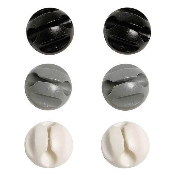 D-Line Bases, Cable Tidy, Black/White/Grey, SBS, PK6 US/CTBASE6MXD