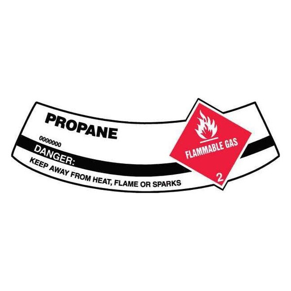 Cylinder Label, 2 in H, 5 1/4 in W, Vinyl, Arch, English, MCSLPRR