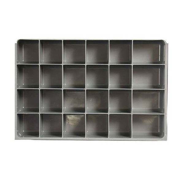 Compartment Drawer Insert with 24 compartments, Polypropylene, 3" H x 18 in W